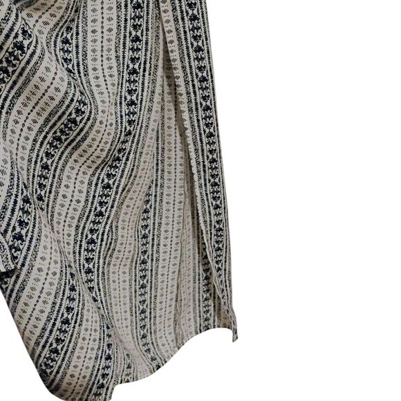 Daniel Rainn Dress Maxi High Neck Thin Straps Slit Chiffon Navy White Lined M - Picture 7 of 11